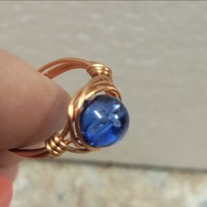 Copper Wire and Blue Sapphire Ring